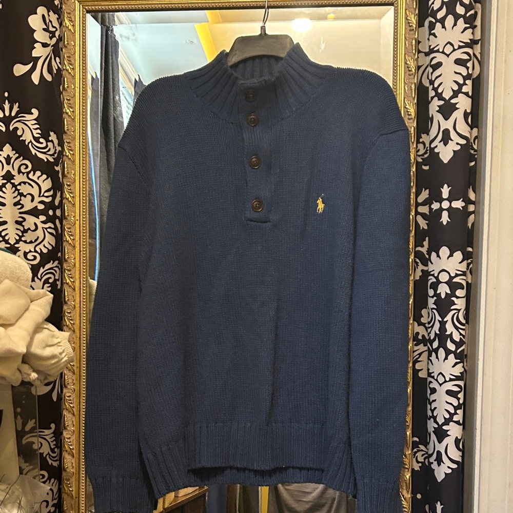 Ralph Lauren Deep Blue Button-Up Sweater